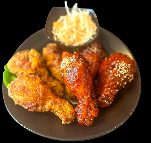 Korean fried chicken and dishes
